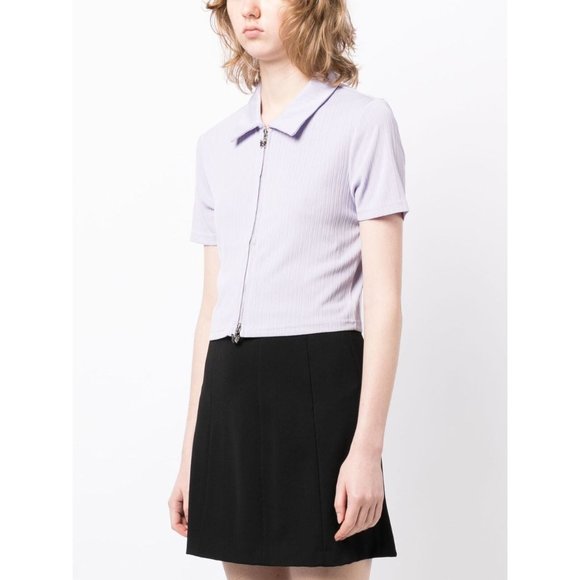 NWT tout à coup Short Sleeve Zip Up Blouse XS - Picture 3 of 5